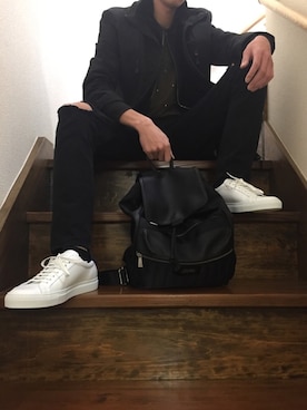 「GIVENCHY」｜「アイテム（ムートンコート）」を使った、いもっこさん（メンズ・174cm）の秋コーディネート