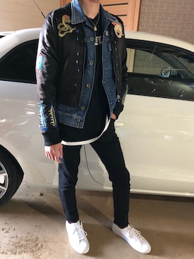 「GIVENCHY」｜「アイテム（ナイロンジャケット）」を使った、いもっこさん（メンズ・174cm）の春コーディネート
