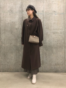 「アーバンリサーチ」｜「アイテム（ハンチング/ベレー帽）」を使った、koharuさん（レディース・157cm）の秋コーディネート
