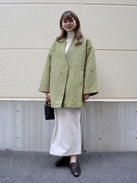 「RODE SKO」｜「アイテム（ノーカラージャケット）」を使った、koharuさん（レディース・157cm）の秋コーディネート