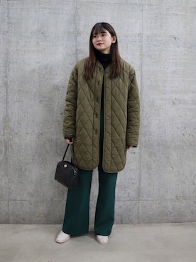 「SENSE OF PLACE by URBAN RESEAR」｜「アイテム（ノーカラージャケット）」を使った、koharuさん（レディース・157cm）の冬コーディネート