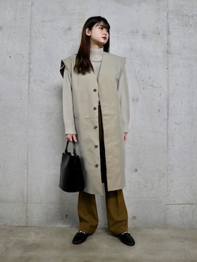 「SENSE OF PLACE by URBAN RESEAR」｜「アイテム（その他アウター）」を使った、koharuさん（レディース・157cm）の冬コーディネート