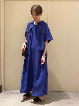 「マキシワンピ」｜ぽつ寺さん（レディース・167cm・30代）の夏コーディネート