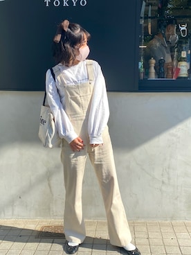 「one after another NICE CLAUP（ワンアフターアナザーナイスクラップ）のアイテム（オールインワン・サロペット）」を使った、C h i iさん（レディース・155cm）の秋コーディネート