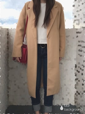 「ADAM ET ROPE'（アダムエロペ）のアイテム（チェスターコート）」を使った、夢さん（レディース・160cm）の秋コーディネート