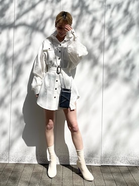 「ミニワンピ」｜namiさん（レディース・160cm）の春コーディネート