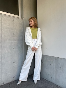 「SPIRALGIRL（スパイラルガール）のアイテム（スウェットパンツ）」を使った、namiさん（レディース・160cm）の春コーディネート