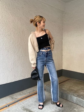 「SPIRALGIRL（スパイラルガール）のアイテム（キャップ）」を使った、namiさん（レディース・160cm）の春コーディネート