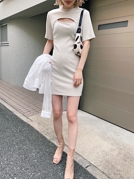 「ミニワンピ」｜namiさん（レディース・160cm）の春コーディネート