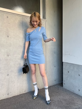 「ミニワンピ」｜namiさん（レディース・160cm）の夏コーディネート