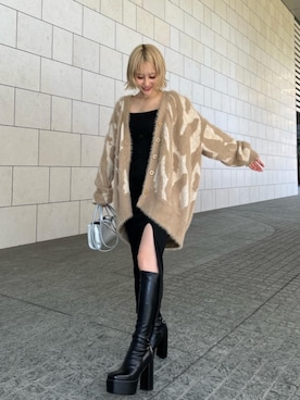 「スリットワンピース」｜namiさん（レディース・160cm）の秋コーディネート