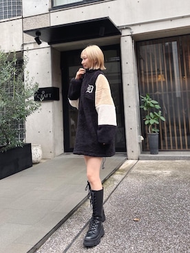 「ブーツコーデ」｜「アイテム（ワンピース/ドレス）」を使った、namiさん（レディース・160cm）の冬コーディネート