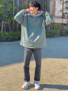 パーカーを使った 初詣コーデ のメンズ人気ファッションコーディネート Wear