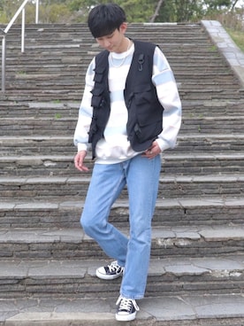 「ACT（アクト）のアイテム（トップス）」を使った、 ごりゅーさん（メンズ・177cm）の春コーディネート