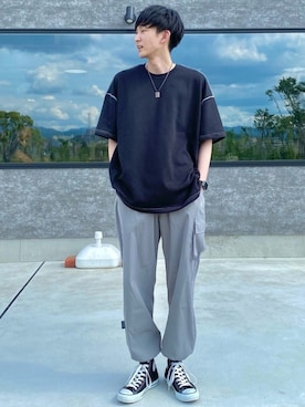 「HOOK（フック）のアイテム（パンツ）」を使った、 ごりゅーさん（メンズ・177cm）の春コーディネート