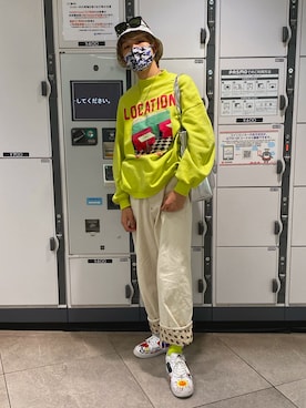 「アイテム（レッグウェア、グリーン系）」を使った、TAIYOさん（メンズ・174cm）の秋コーディネート