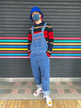 「PEACEMINUSONE（ピースマイナスワン）のアイテム（オールインワン・サロペット）」を使った、TAIYOさん（メンズ・174cm）の冬コーディネート