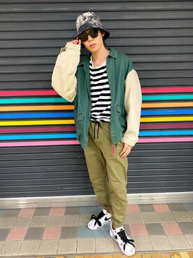 「くすみカラー」｜「アイテム（デニムジャケット）」を使った、TAIYOさん（メンズ・174cm）の春コーディネート