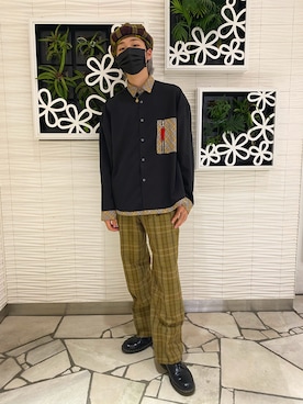 「アイテム（キャスケット、イエロー系）」を使った、TAIYOさん（メンズ・174cm）の夏コーディネート