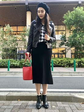 「BANANA REPUBLIC」｜「アイテム（ハンチング/ベレー帽）」を使った、バナナ・リパブリック　グランツリー武蔵小杉さん（レディース・164cm）の秋コーディネート