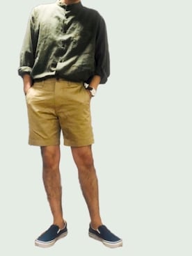 「united arrows」｜「アイテム（スリッポン）」を使った、ポキB@ユニクロ勉強家(相互)さん（メンズ・166cm）の夏コーディネート