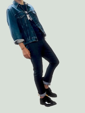 「coen」｜「アイテム（デニムジャケット）」を使った、ポキB@ユニクロ勉強家(相互)さん（メンズ・166cm）の夏コーディネート