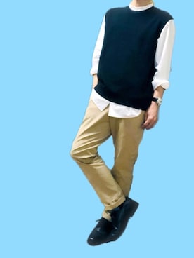 ポキB@ユニクロ勉強家(相互)さん（メンズ・166cm）の春コーディネート