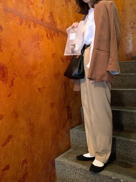 「H&M（エイチ・アンド・エム）のアイテム（ジャケット/アウター）」を使った、てりおさん（レディース・162cm）の春コーディネート