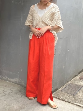 「アイテム（サンダル、ゴールド系）」を使った、てりおさん（レディース・162cm）の春コーディネート