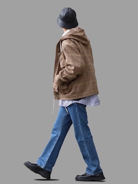 「MONKEY TIME（モンキータイム）のアイテム（ブルゾン）」を使った、𝕳𝖎𝖗𝖔さん（メンズ・185cm）の冬コーディネート