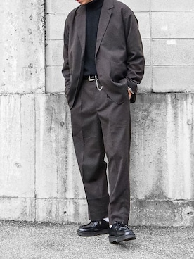 「SLICK（スリック）のアイテム（テーラードジャケット）」を使った、𝕳𝖎𝖗𝖔さん（メンズ・185cm）の秋コーディネート