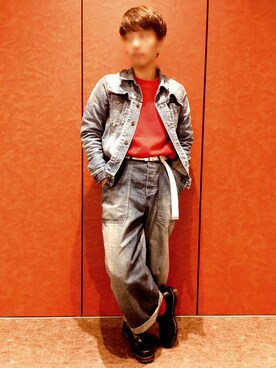 「johnbull」｜「アイテム（デニムジャケット）」を使った、なめ子さん（メンズ・163cm）の秋コーディネート