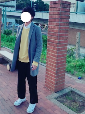 「Confirm（コンファーム）のアイテム（トレンチコート）」を使った、genさん（メンズ・184cm）の秋コーディネート