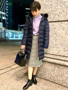 「一押しのアウタースタイル」｜「アイテム（ダウンジャケット/コート）」を使った、Araya_ｍさん（レディース・161cm）の秋コーディネート
