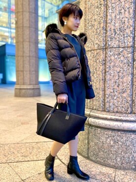 「一押しのアウタースタイル」｜「アイテム（ダウンジャケット/コート）」を使った、Araya_ｍさん（レディース・161cm）の秋コーディネート