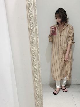 「TICCA（ティッカ）のアイテム（シャツワンピース）」を使った、MAOさん（レディース・158cm）の夏コーディネート