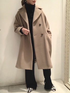 「TICCA（ティッカ）のアイテム（ピーコート）」を使った、MAOさん（レディース・158cm）の冬コーディネート