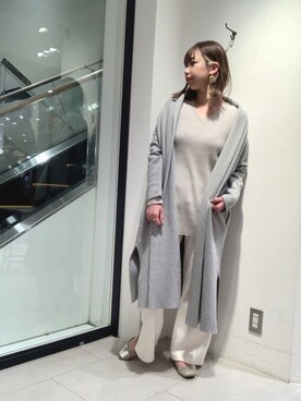 「ロングカーディガン」｜「アイテム（その他アウター）」を使った、MAOさん（レディース・158cm）の冬コーディネート