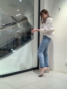 「切りっぱなしデニム」｜MAOさん（レディース・158cm）の夏コーディネート