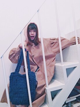 「STYLENANDA（スタイルナンダ）のアイテム（トレンチコート）」を使った、兔大牙moyoさん（レディース・157cm）の夏コーディネート