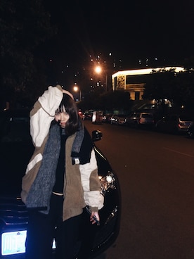 「アイテム（スタジャン、ブラウン系）」を使った、兔大牙moyoさん（レディース・157cm）の夏コーディネート