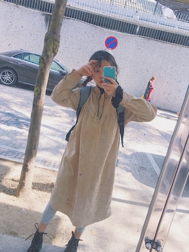 「STYLENANDA（スタイルナンダ）のアイテム（シャツワンピース）」を使った、兔大牙moyoさん（レディース・157cm）の夏コーディネート