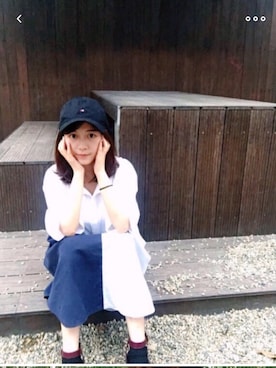 「STYLENANDA（スタイルナンダ）のアイテム（シャツワンピース）」を使った、兔大牙moyoさん（レディース・157cm）の夏コーディネート