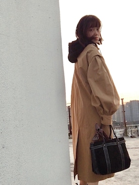 「STYLENANDA（スタイルナンダ）のアイテム（トレンチコート）」を使った、兔大牙moyoさん（レディース・158cm）の秋コーディネート