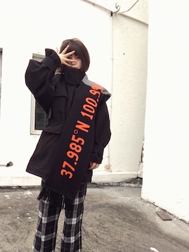 「STYLENANDA（スタイルナンダ）のアイテム（ダッフルコート）」を使った、兔大牙moyoさん（レディース・158cm）の冬コーディネート
