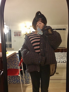「STYLENANDA（スタイルナンダ）のアイテム（ブルゾン）」を使った、兔大牙moyoさん（レディース・158cm）の冬コーディネート