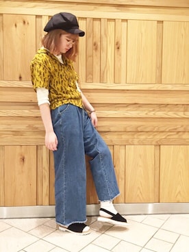 「Crisp（クリスプ）のアイテム（パンツ）」を使った、aymさん（レディース・161cm）の春コーディネート