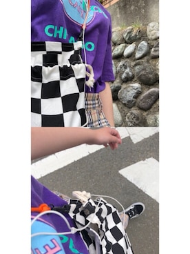 「Candy Stripper（キャンディストリッパー）のアイテム（パンツ）」を使った、aymさん（レディース・161cm）の夏コーディネート