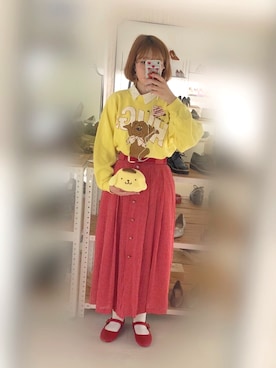 「赤い靴」｜aymさん（レディース・161cm）の秋コーディネート