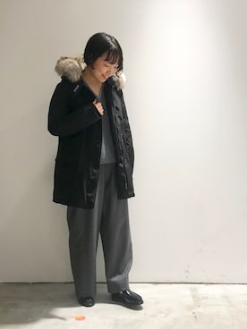 「WOOLRICH（ウールリッチ）のアイテム（ダウンジャケット/コート）」を使った、IMAIさん（レディース・157cm）の秋コーディネート